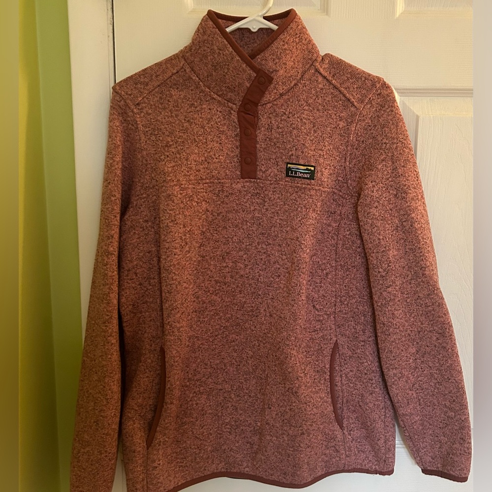 L.L. Bean Women’s Pink Button-Up Collar Sweater